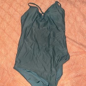 Army green aerie one piece swimsuit xl long